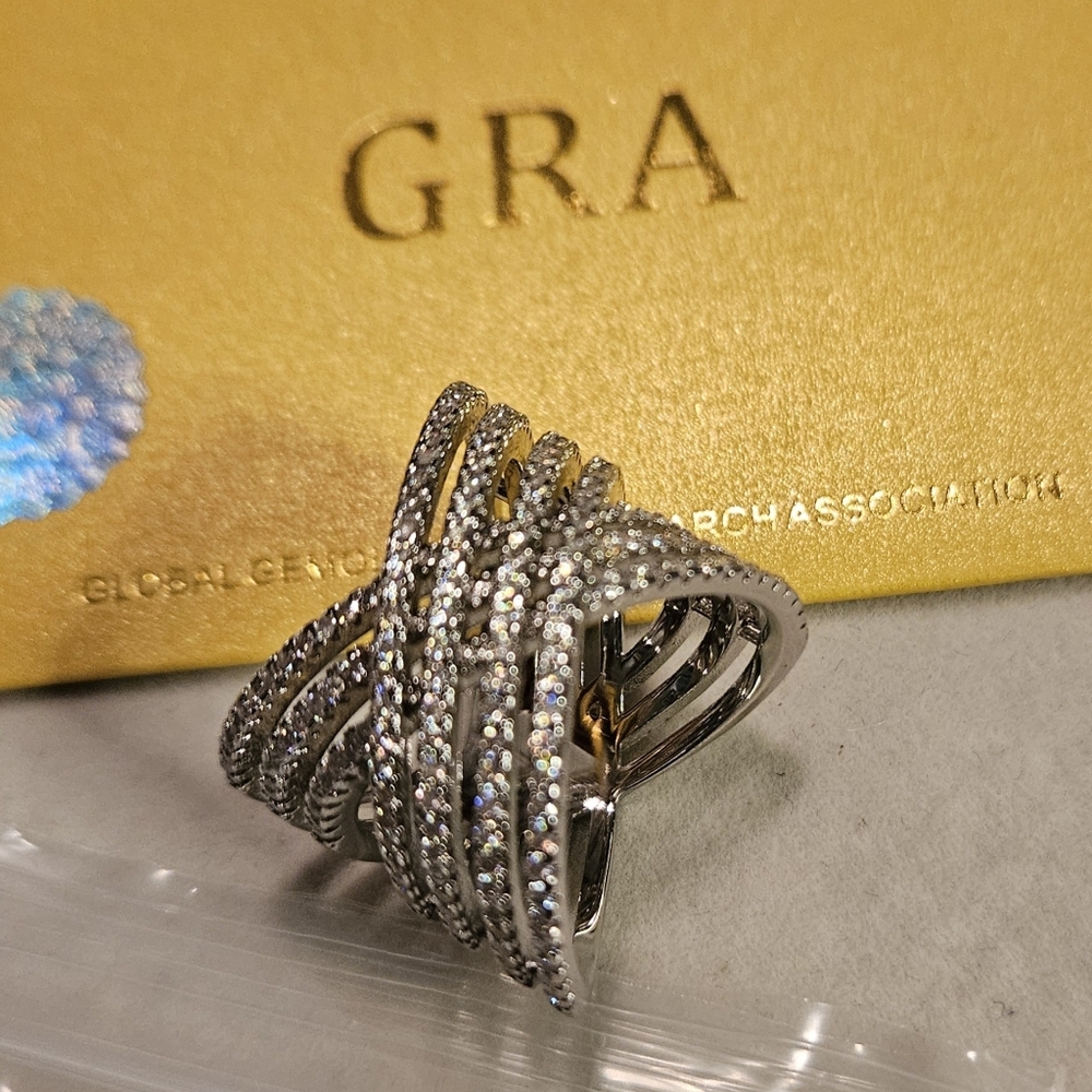 Silver Moissanite Ring Size 10